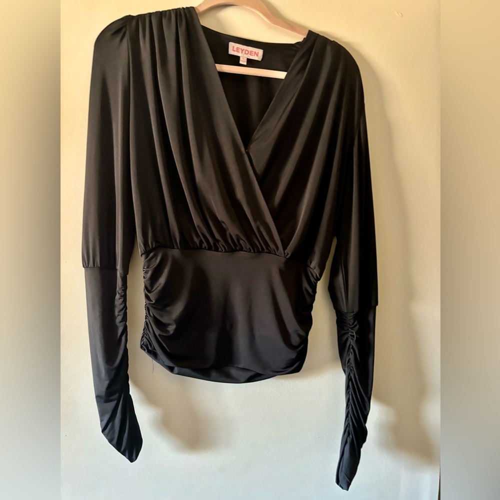 Leyden long sleeve wrap top